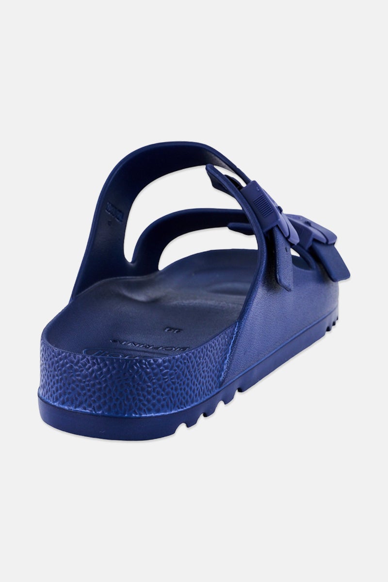 Scholl أحذية شريحة قابلة للتعديل للرجال بتصميم باهيا البيولوجي، Navy - Image 3